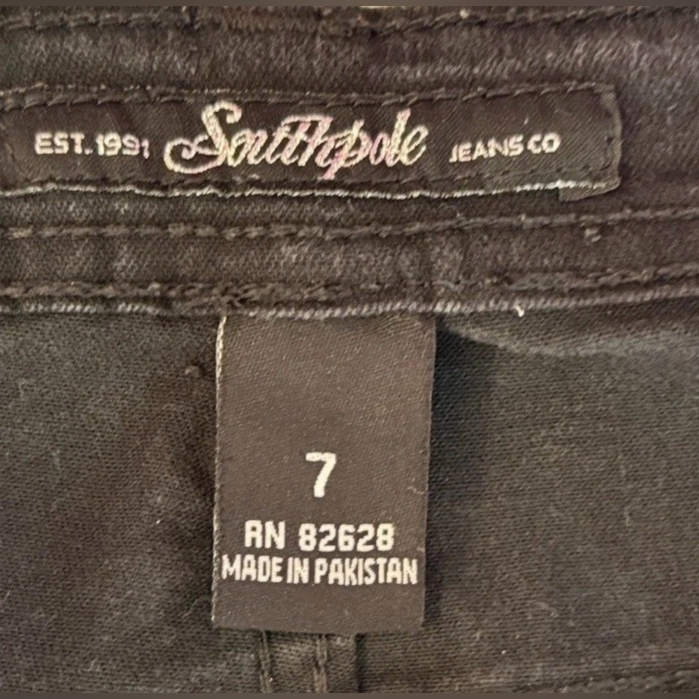 South Pole Womens Black 5-Pocket Design Denim Straight Jeans Size 7 29x29 - Picture 9 of 10